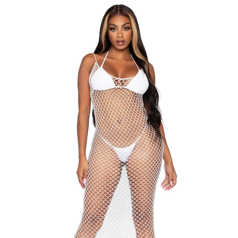 LEG AVENUE - WOVEN TWIST NET MAXI DRESS ONE SIZE - 53Xshop