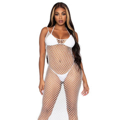 LEG AVENUE - WOVEN TWIST NET MAXI DRESS ONE SIZE - 53Xshop