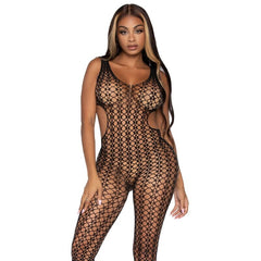 LEG AVENUE - LATTICE NET BODYSTOCKING ONE SIZE - 53Xshop