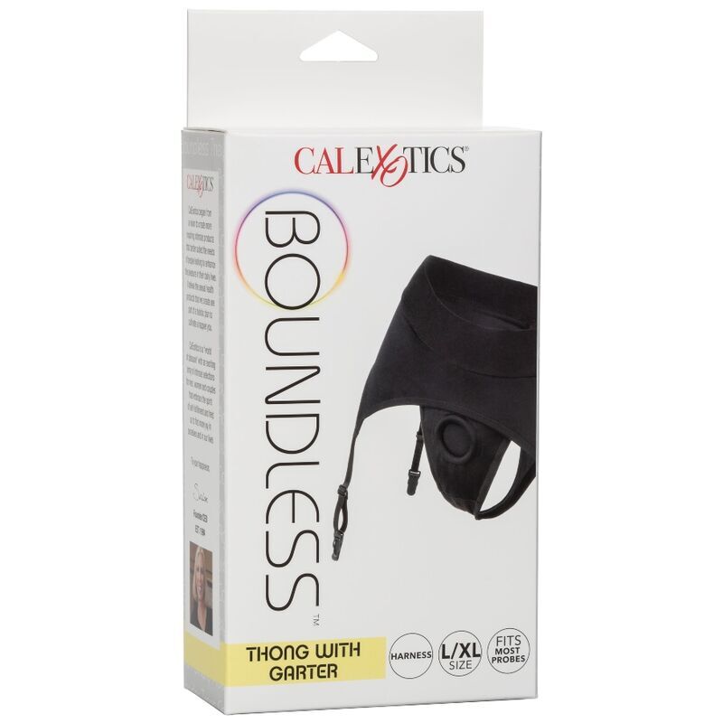 CALEXOTICS - BOUNDLESS THONG WITH GARTER L/XL - 53Xshop