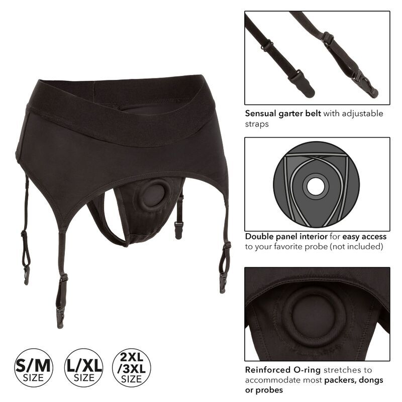 CALEXOTICS - BOUNDLESS THONG WITH GARTER L/XL - 53Xshop