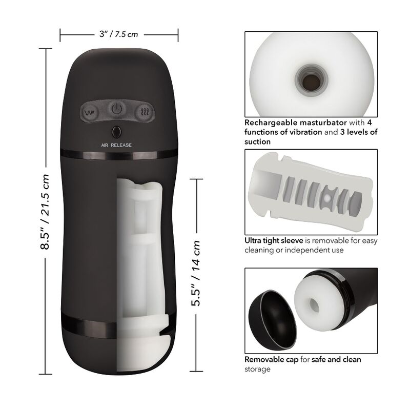 CALEXOTICS - OPTIMUM POWER STROKER VIBRATING AND SUCTION FUNCTIONS - 53Xshop