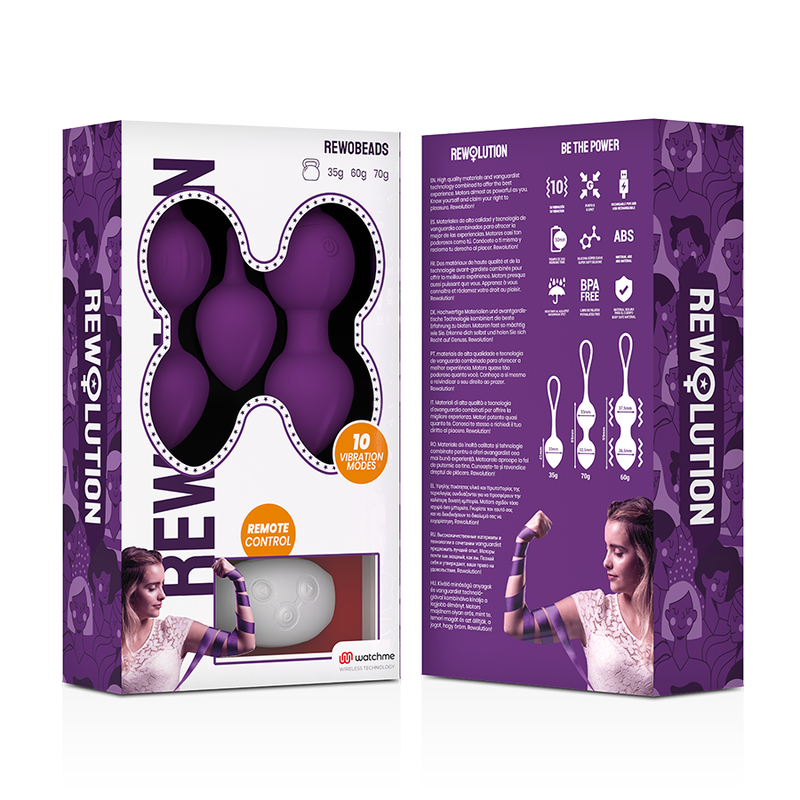 REWOLUTION - REWOBEADS VIBRATING BALLS REMOTE CONTROL WITH WATCHME TECHNOLOGY - 53Xshop
