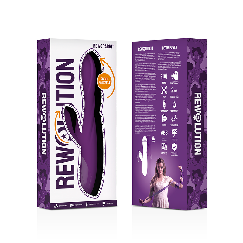 REWOLUTION - REWORABBIT FLEXIBLE VIBRATOR WITH RABBIT - 53Xshop