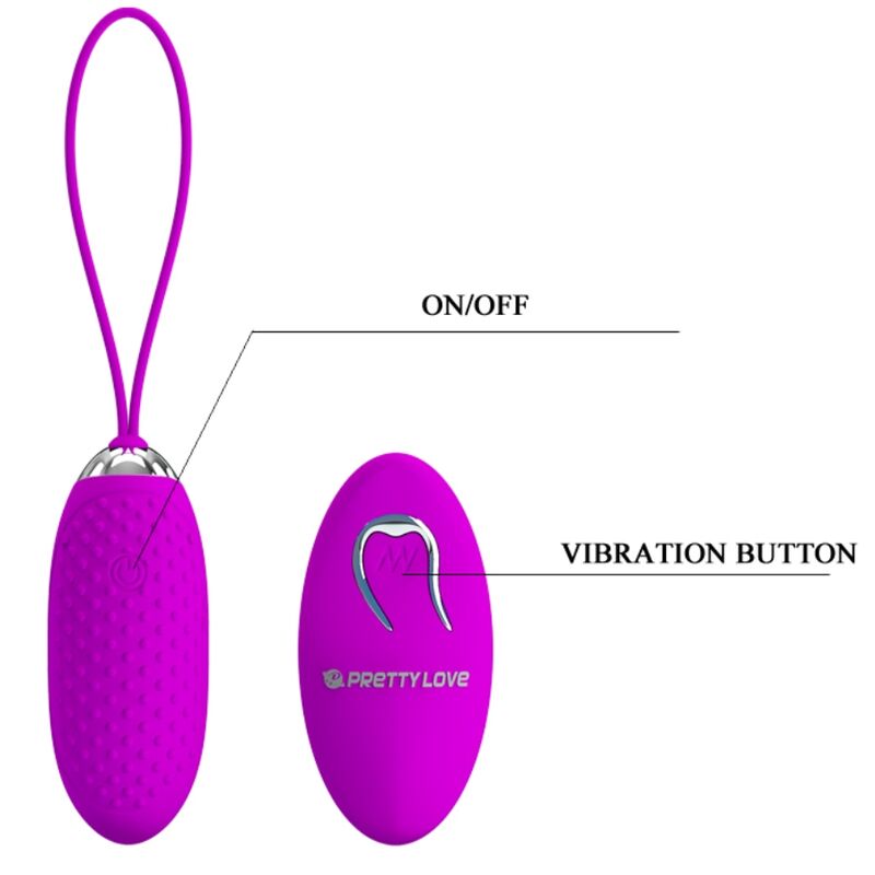 PRETTY LOVE - JOANNA VIBRATING EGG REMOTE CONTROL 12 MODES - 53Xshop
