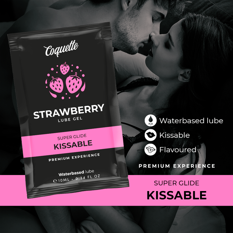 COQUETTE CHIC DESIRE - STRAWBERRY WATER BASED KISSABLE LUBRICANT POCKET 10 ML - 53Xshop