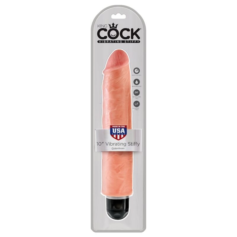 KING COCK - 25.4 CM VIBRATING STIFFY FLESH - 53Xshop