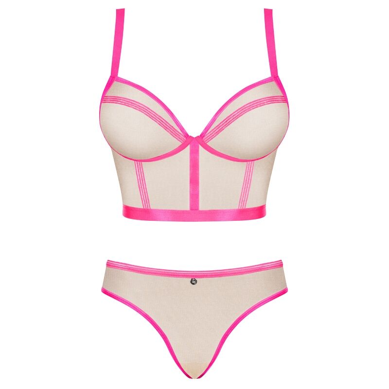 OBSESSIVE - NUDELIA SET TWO PIECES PINK S/M - 53Xshop