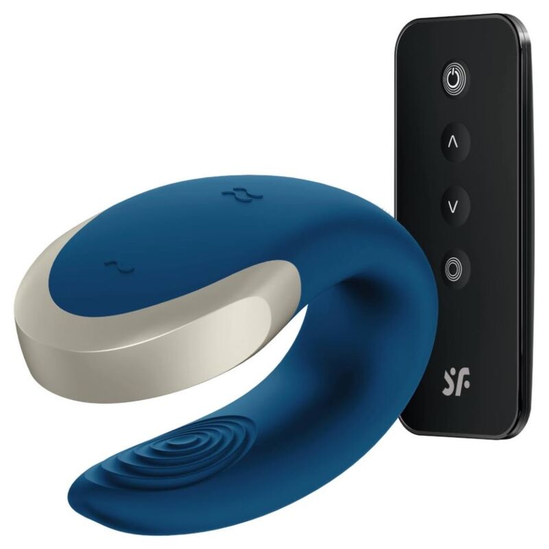 SATISFYER - DOUBLE LOVE LUXURY PARTNER VIBRATOR BLUE - 53Xshop
