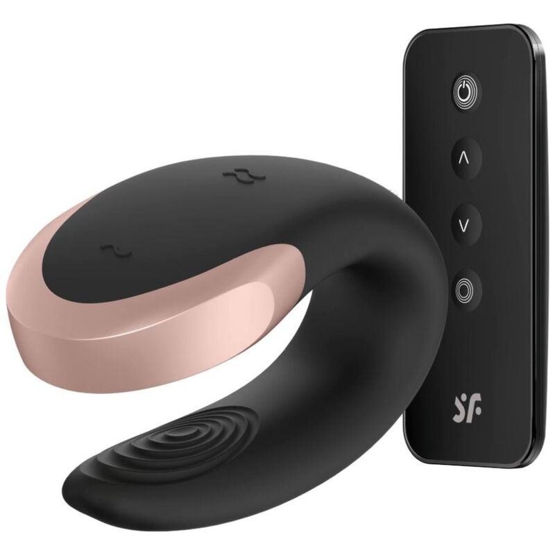 SATISFYER - DOUBLE LOVE LUXURY PARTNER VIBRATOR BLACK - 53Xshop