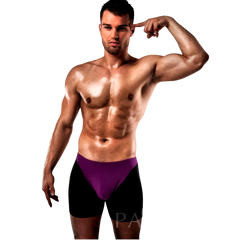 PASSION - BOXER 009 LILAC/BLACK EROTIC LINGERIE S/M - 53Xshop