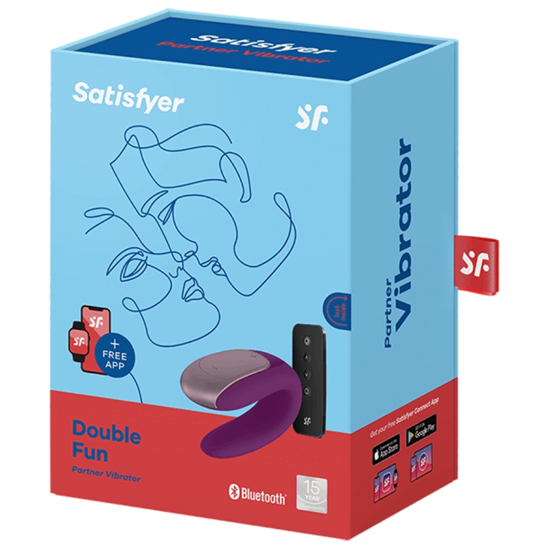 SATISFYER - DOUBLE FUN PARTNER VIBRATOR PURPLE - 53Xshop