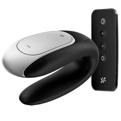 SATISFYER - DOUBLE FUN PARTNER VIBRATOR BLACK - 53Xshop
