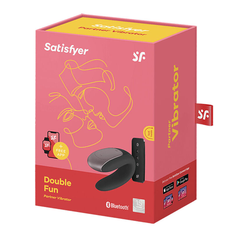 SATISFYER - DOUBLE FUN PARTNER VIBRATOR BLACK - 53Xshop