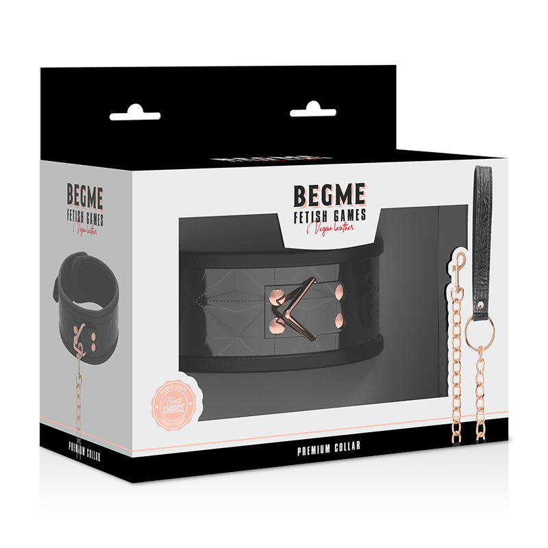 BEGME - BLACK EDITION PREMIUM VEGAN LEATHER COLLAR WITH NEOPRENE LINING - 53Xshop