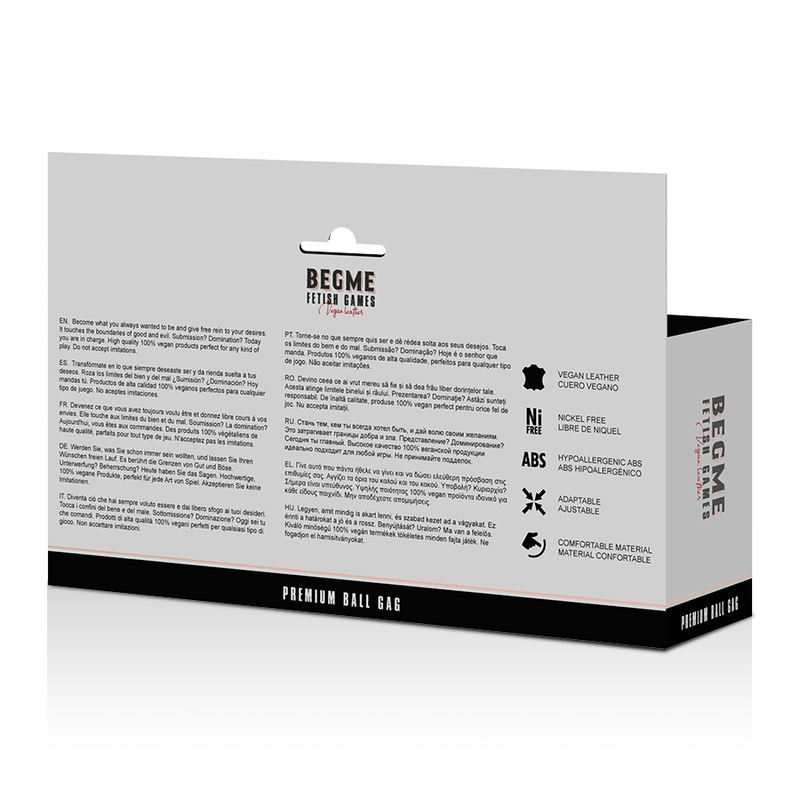 BEGME - BLACK EDITION BALL GAG VEGAN LEATHER - 53Xshop