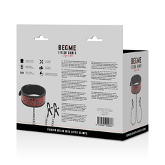BEGME - RED EDITION COLLAR WITH NIPPLE CLAMPS WITH NEOPRENE LINING - 53Xshop