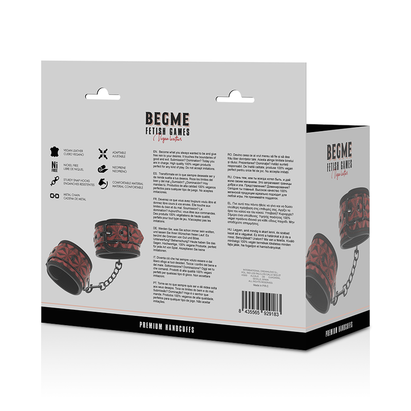 BEGME - RED EDITION PREMIUM HANDCUFFS WITH NEOPRENE LINING - 53Xshop