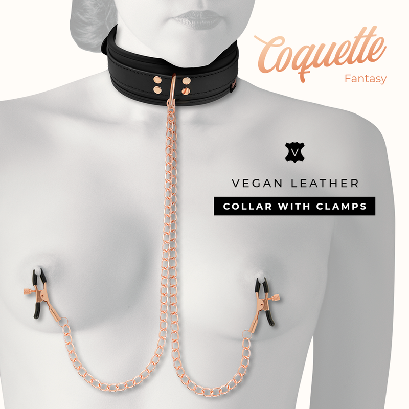 COQUETTE CHIC DESIRE - FANTASY NIPPLE CLAMP NECKLACE WITH NEOPRENE LINING - 53Xshop