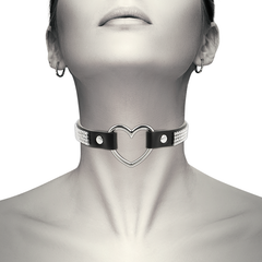 COQUETTE CHIC DESIRE - VEGAN LEATHER CHOKER WITH HEART - 53Xshop