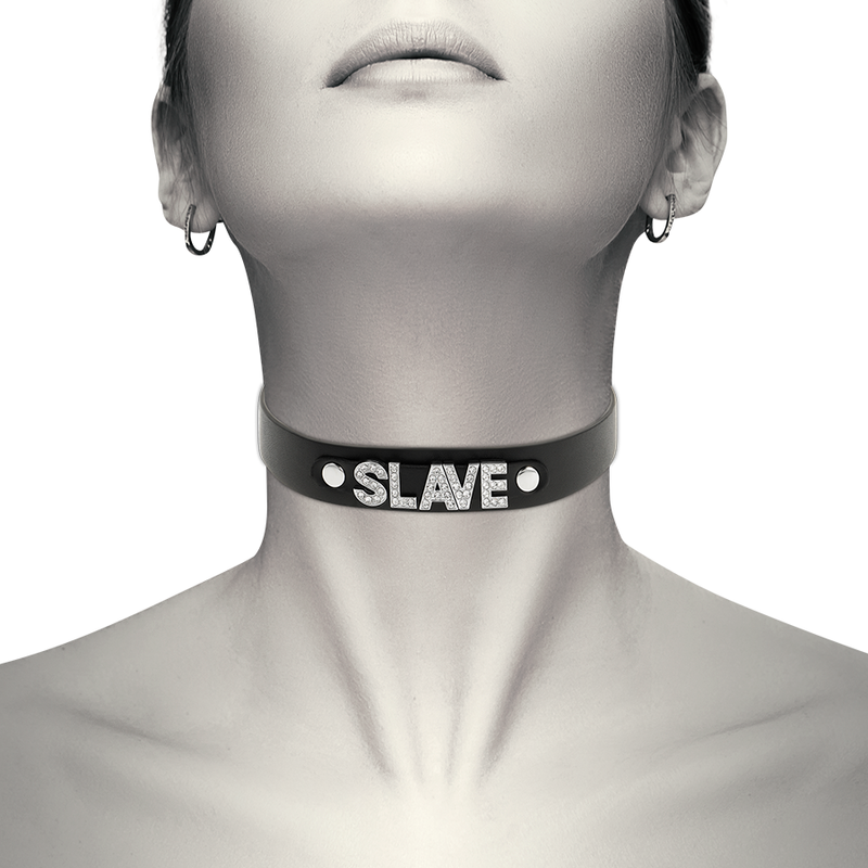 COQUETTE CHIC DESIRE - SLAVE VEGAN LEATHER CHOKER - 53Xshop