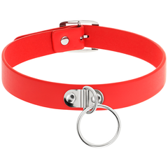 COQUETTE CHIC DESIRE - RED VEGAN LEATHER NECKLACE WOMAN FETISH ACCESSORY - 53Xshop