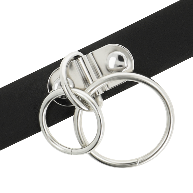 COQUETTE CHIC DESIRE - DOUBLE RING VEGAN LEATHER CHOKER - 53Xshop