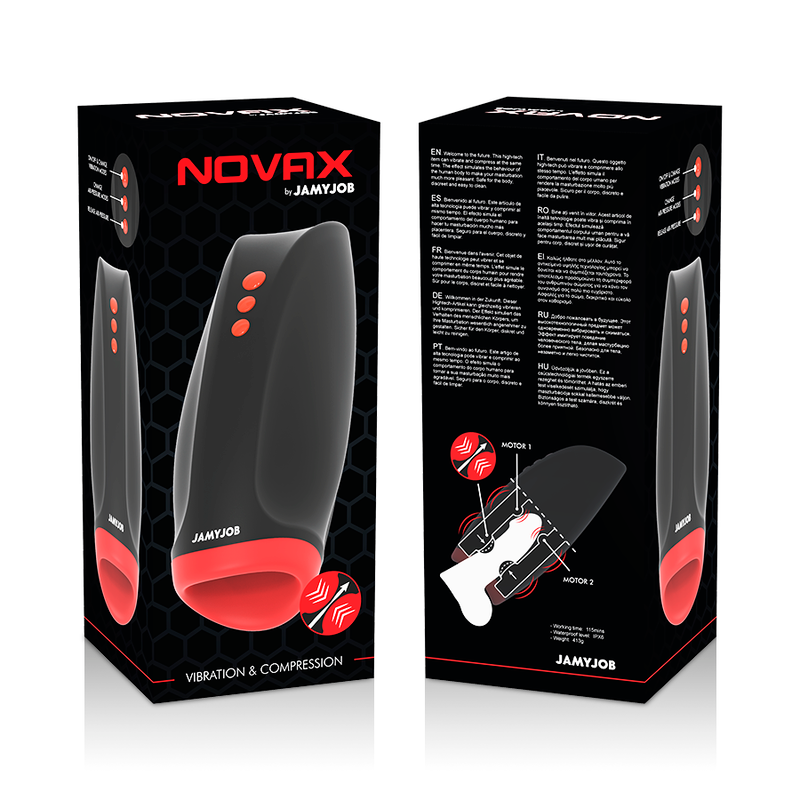 JAMYJOB - NOVAX MASTURBATOR WITH VIBRATION AND COMPRESSION - 53Xshop