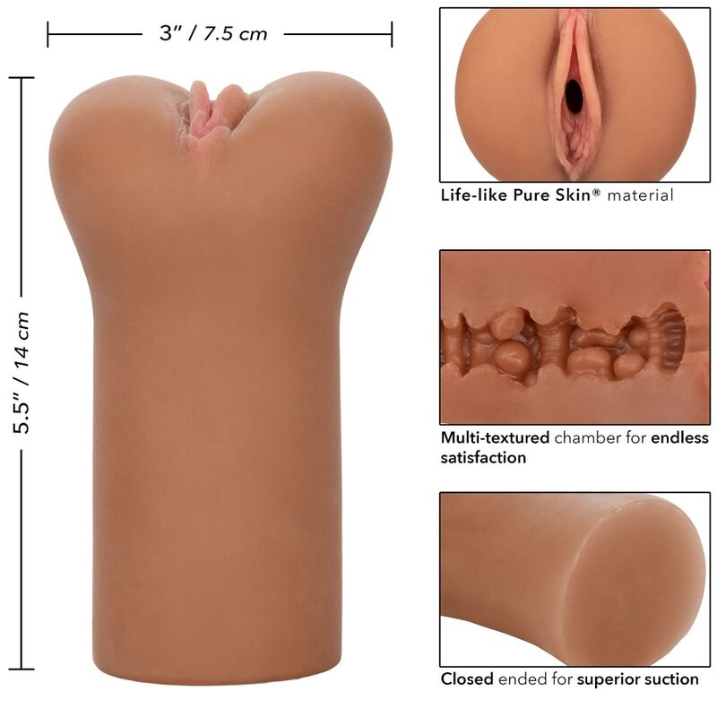 CALEXOTICS - BOUNDLESS VULVA STROKER CARAMEL SKIN - 53Xshop