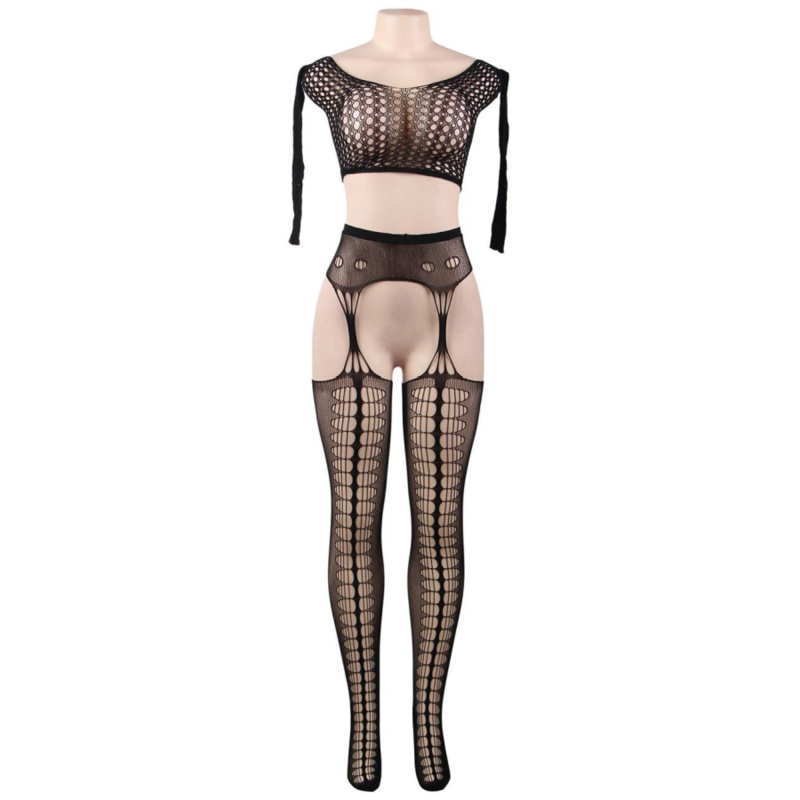 QUEEN LINGERIE - BODYSTOCKING TOP LONG SLEEVE S/L - 53Xshop