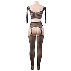 QUEEN LINGERIE - BODYSTOCKING TOP LONG SLEEVE S/L - 53Xshop