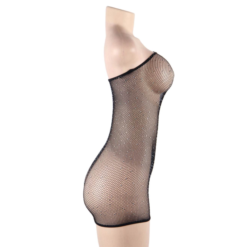 QUEEN LINGERIE - NET BODY DRESS WITH DIAMONDS S/L - 53Xshop