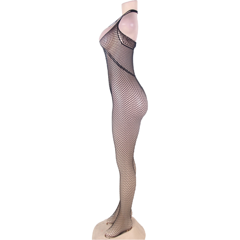 QUEEN LINGERIE - HALTER NECK AND OPEN BACK BODYSTOCKING S/L - 53Xshop