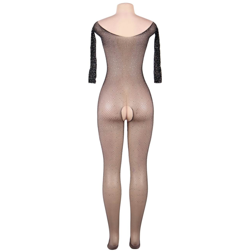 QUEEN LINGERIE - LONG SLEEVE BODYSTOCKING WITH DIAMONDS S/L - 53Xshop