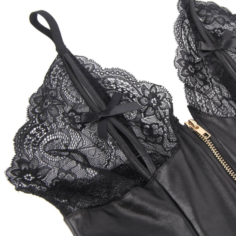 QUEEN LINGERIE - TEDDY WITH ZIPPER S/M - 53Xshop