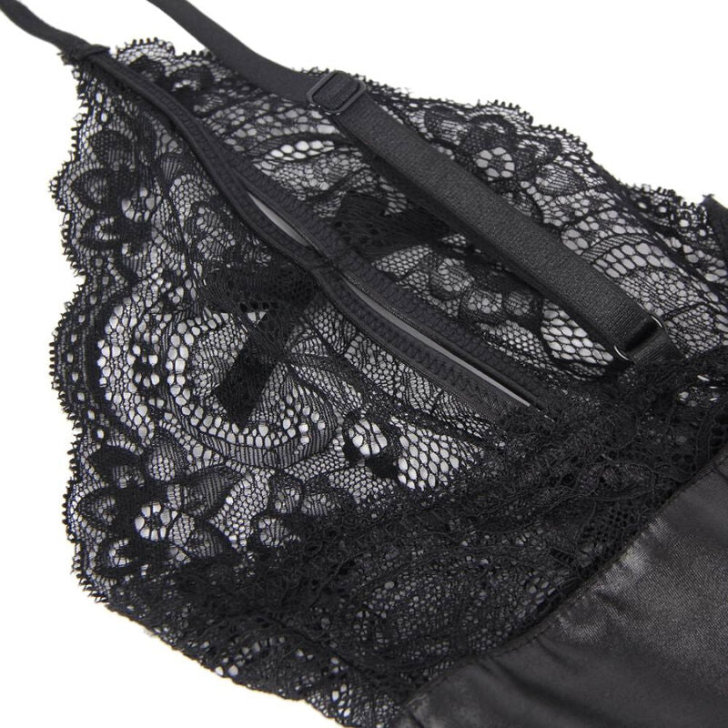 QUEEN LINGERIE - TEDDY WITH ZIPPER S/M - 53Xshop
