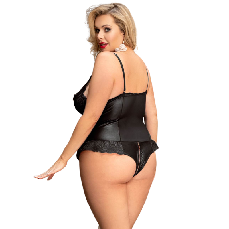 QUEEN LINGERIE - TEDDY WITH ZIPPER S/M - 53Xshop
