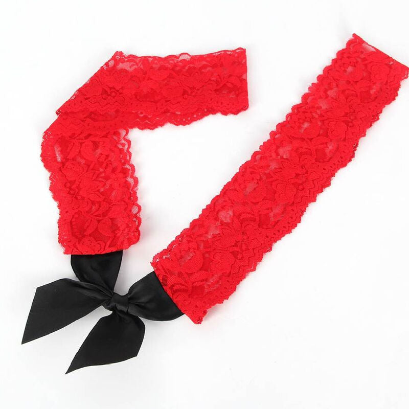 QUEEN LINGERIE - BLACK AND RED CROTCHET CHEMISE S/L - 53Xshop