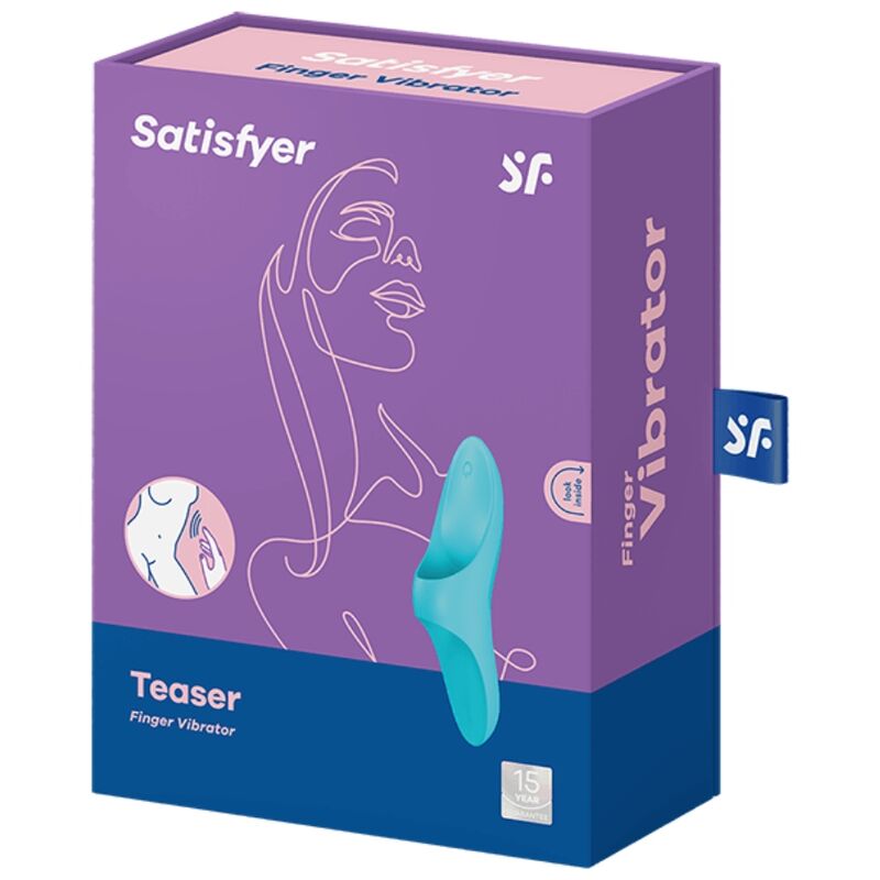 SATISFYER - TEASER FINGER VIBRATOR BLUE LIGHT - 53Xshop