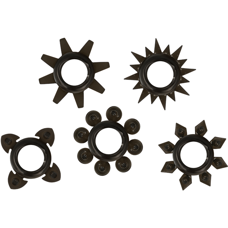 OHMAMA - SET OF 5 SILICONE TESTICLE AND PENIS RINGS - 53Xshop