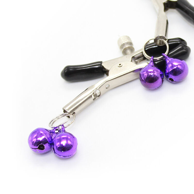 OHMAMA FETISH - NIPPLE Clamps WITH LILAC BELL - 53Xshop