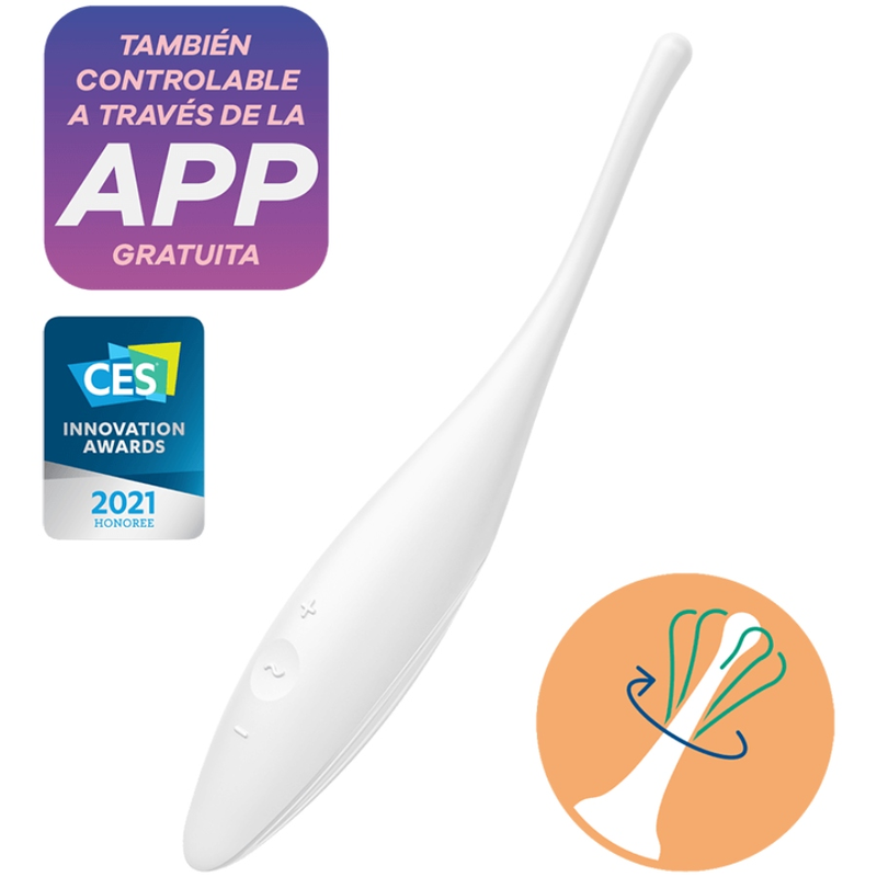 SATISFYER - TWIRLING JOY CLIT TIP VIBRATOR WHITE - 53Xshop