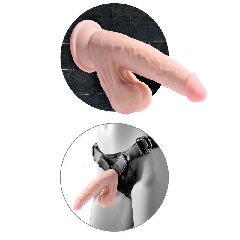 KING COCK - PLUS DILDO 3D AVEC COUILLES BALANCANTES 20,3 CM