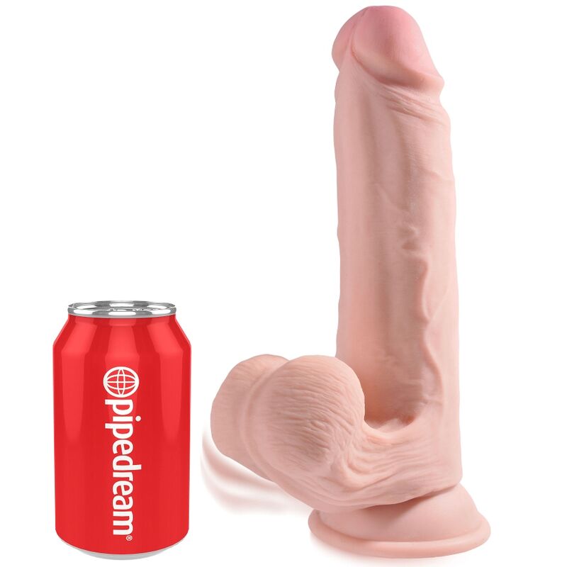 KING COCK - PLUS DILDO 3D AVEC COUILLES BALANCANTES 20,3 CM