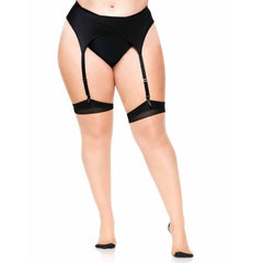 LEG AVENUE - PLUS LYCRA SHEER 2 TONE THIGH HIGH WITH BACKSEAM AND CUBAN HEEL - 53Xshop