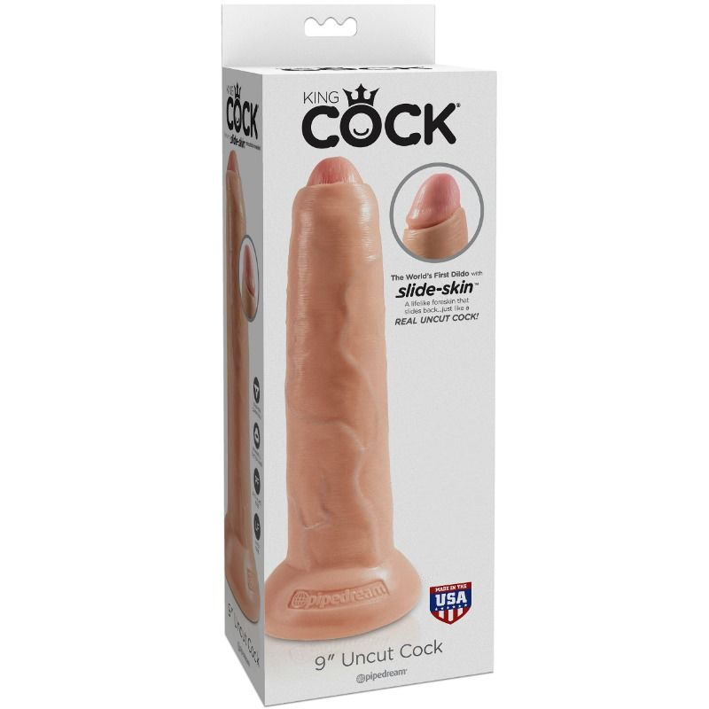 KING COCK - REALISTIC DILDO UNCUT FLESH 23 CM - 53Xshop
