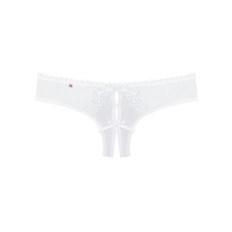 OBSESSIVE - ALABASTRA PANTIES SEXY CROTCHLESS WHITE L/XL - 53Xshop