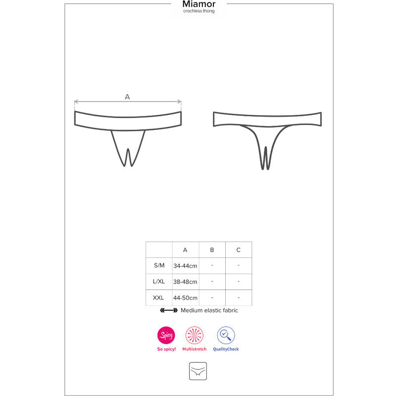 OBSESSIVE - MIAMOR PANTIES CROTCHLESS S/M - 53Xshop