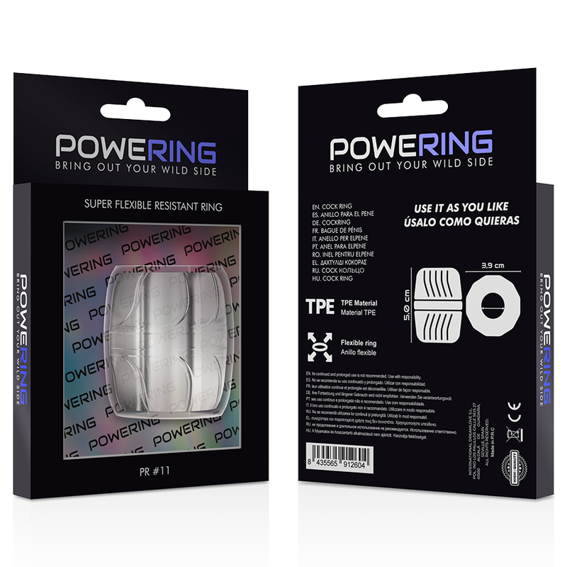 POWERING - SUPER FLEXIBLE AND RESISTANT PENIS RING 5 CM PR11 CLEAR - 53Xshop