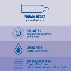 DUREX - INVISIBLE EXTRA LUBRICATED 12 UNITS - 53Xshop